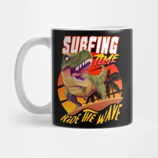 Dinosaur surfing time Mug